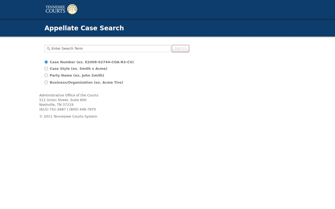 Tennessee appellate portal for a Clinton court records cross-check