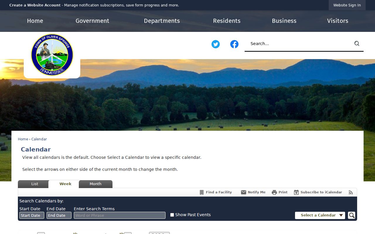 Oliver Springs court records calendar