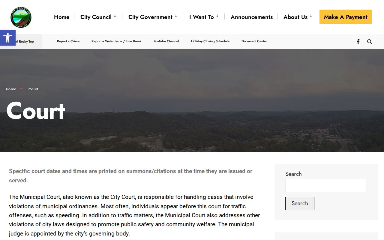 Official Rocky Top court records page